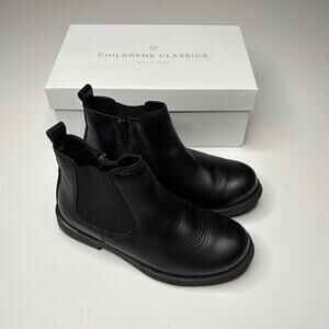Children's Classics Black Leather Chelsea Boots 12